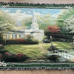 Thomas Kinkade Church Throw Blanket 44” X 63”